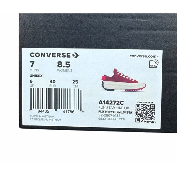 ❤️Converse Run Star Hike Platform Color Pop Sz 7 Men's Shoes Sneaker Red A14272C - Picture 8 of 9